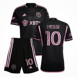 💜🌼🌻Kids Messi #10 Inter Miami CF Home Away Soccer Jersey Shorts Kits Unifor…